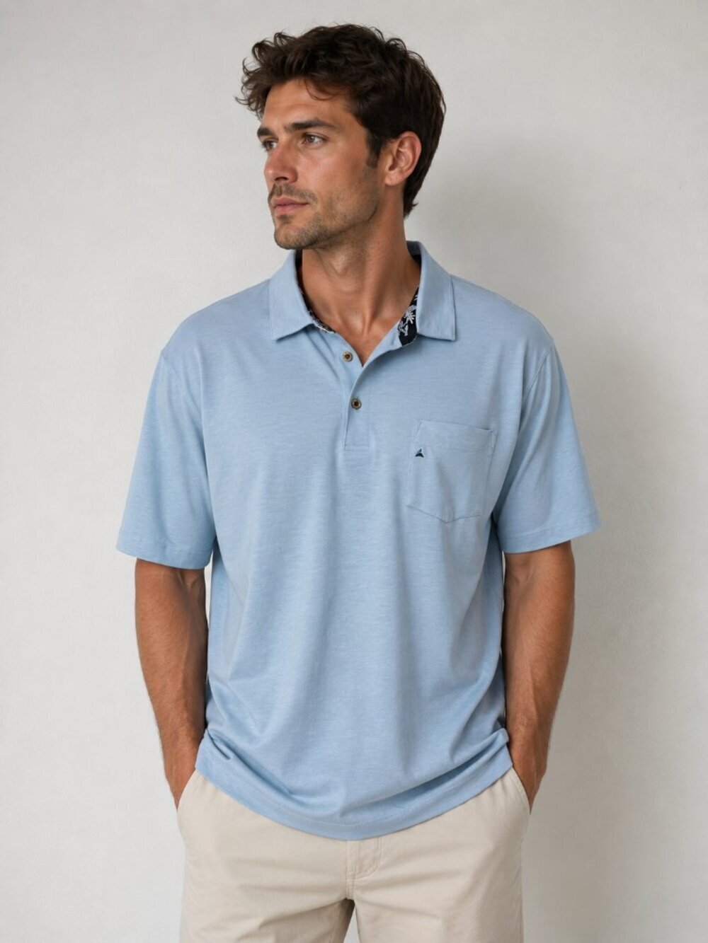 Tailor Vintage Blue Polo Shirt XXL Stretch Cotton Pocket Casual Golf
